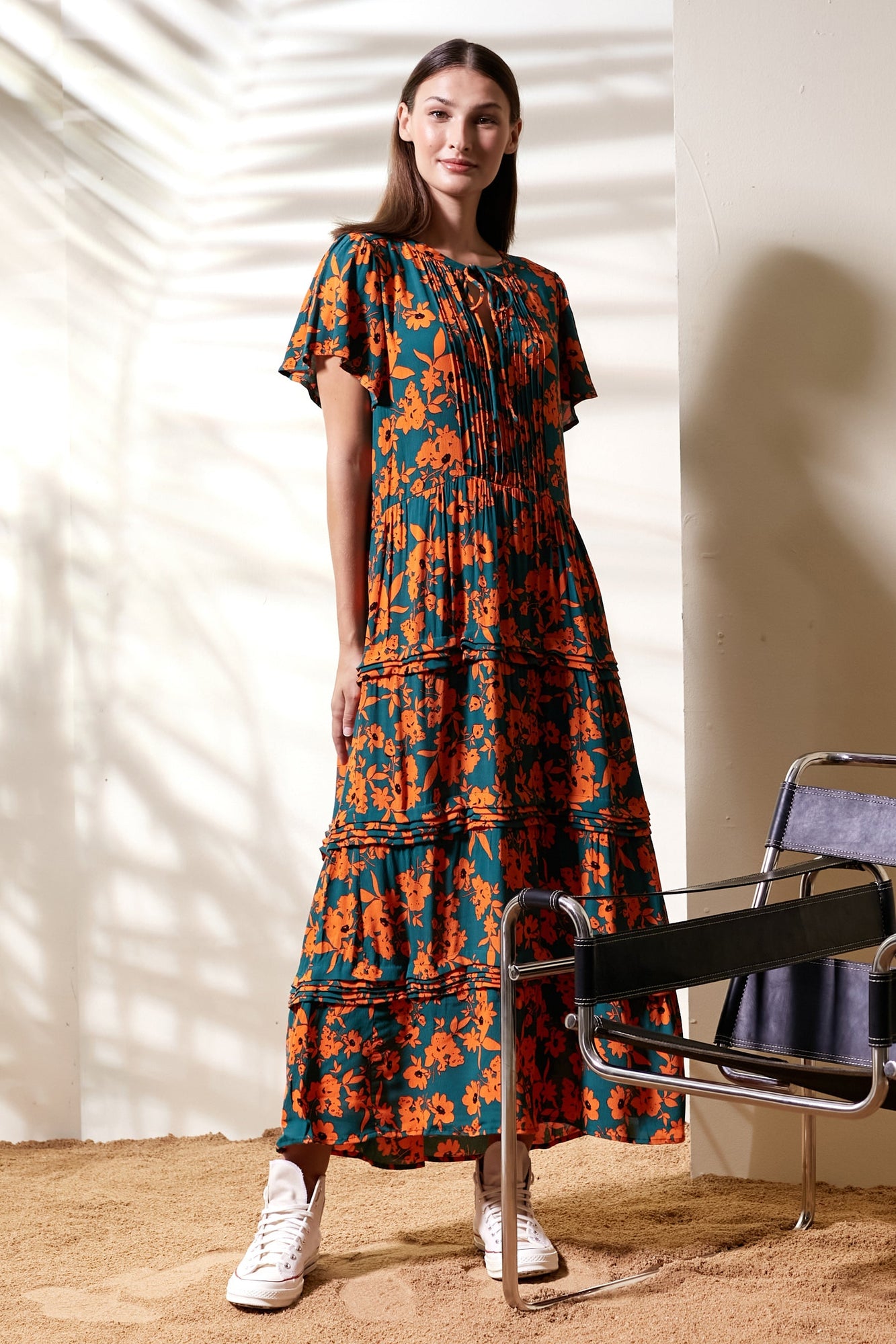 Mila Maxi Dress - La Vie Floral Teal