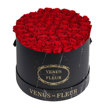 Large Round - Black Marble | Red