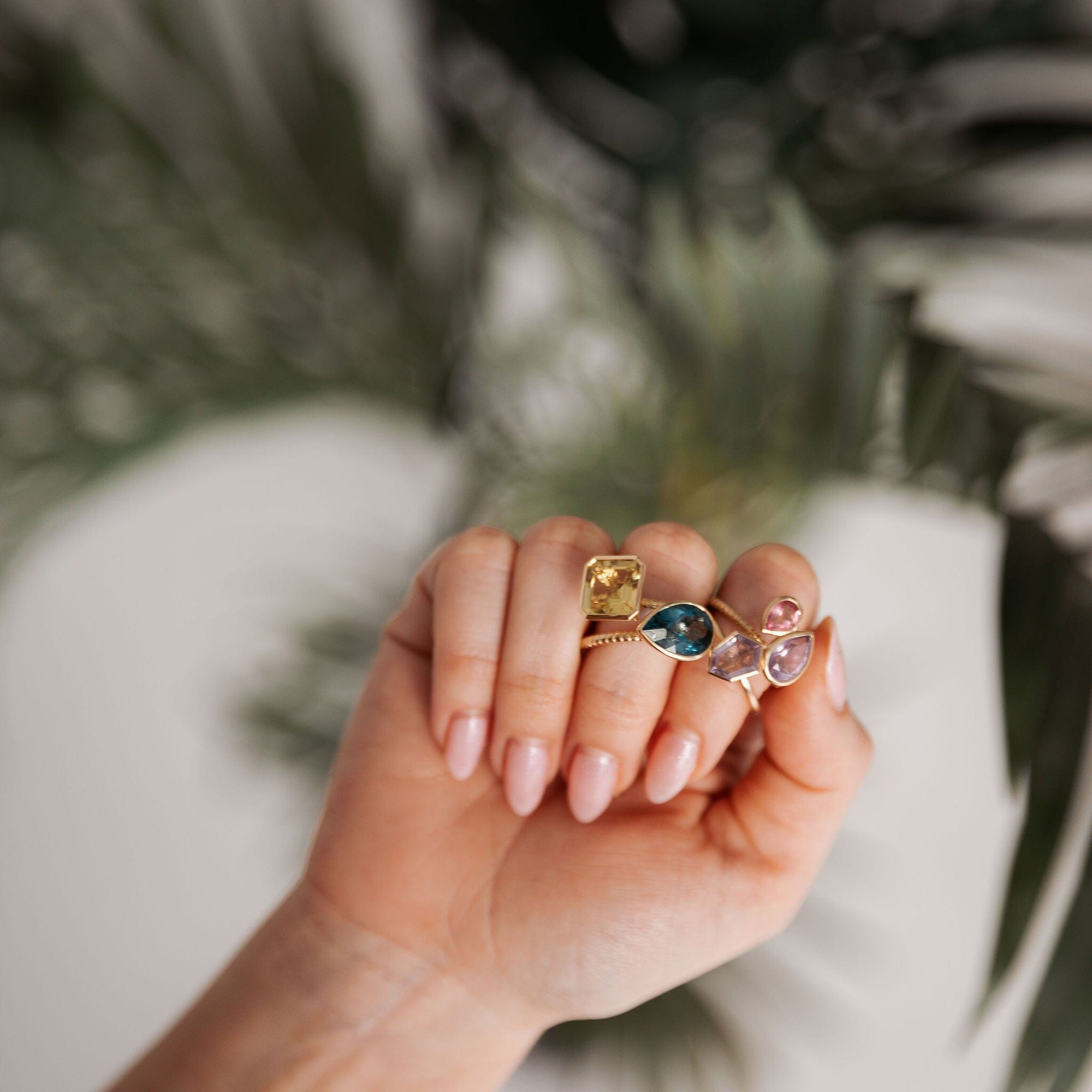 London Pear Cut Jollie Ring | Blue