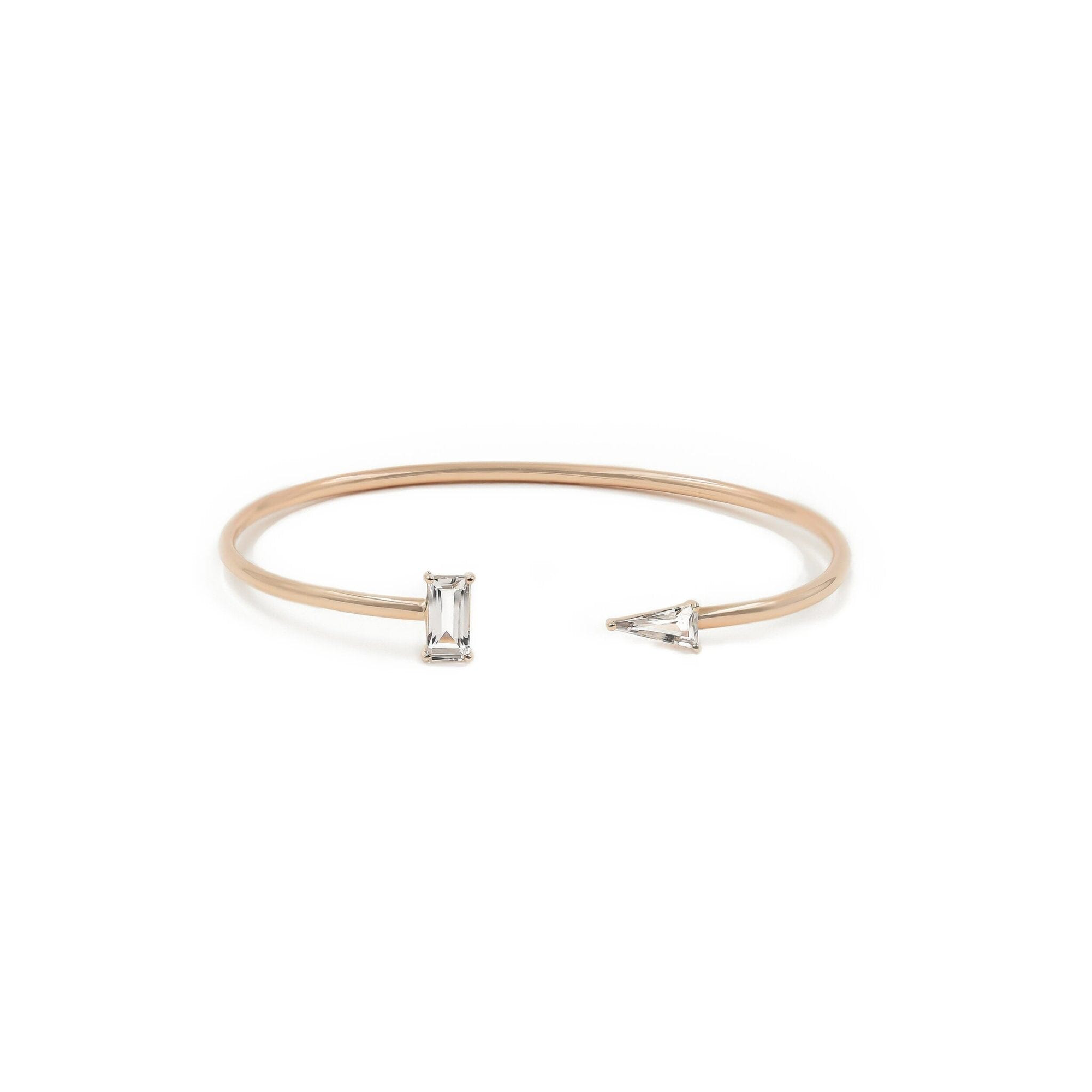 Luna Bangle White Topaz | Rose
