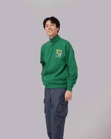 National Parks Puff Print Quarter Zip Fleece | Forest Green