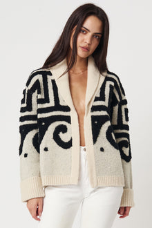 Jiji Lapel Collar Cardigan - Oaxacan Black