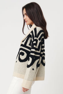 Jiji Lapel Collar Cardigan - Oaxacan Black