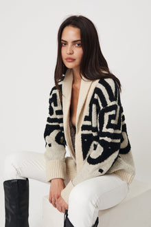 Jiji Lapel Collar Cardigan - Oaxacan Black
