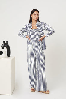 Luz Smoked Jumpsuit - Oceanic Stripe