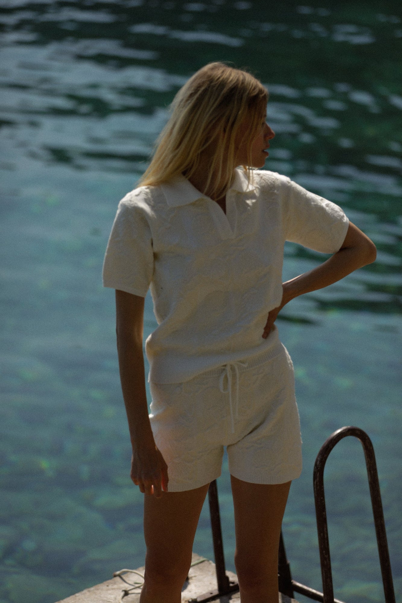 Helena Crop Polo - Sea Shell