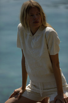 Helena Crop Polo - Sea Shell