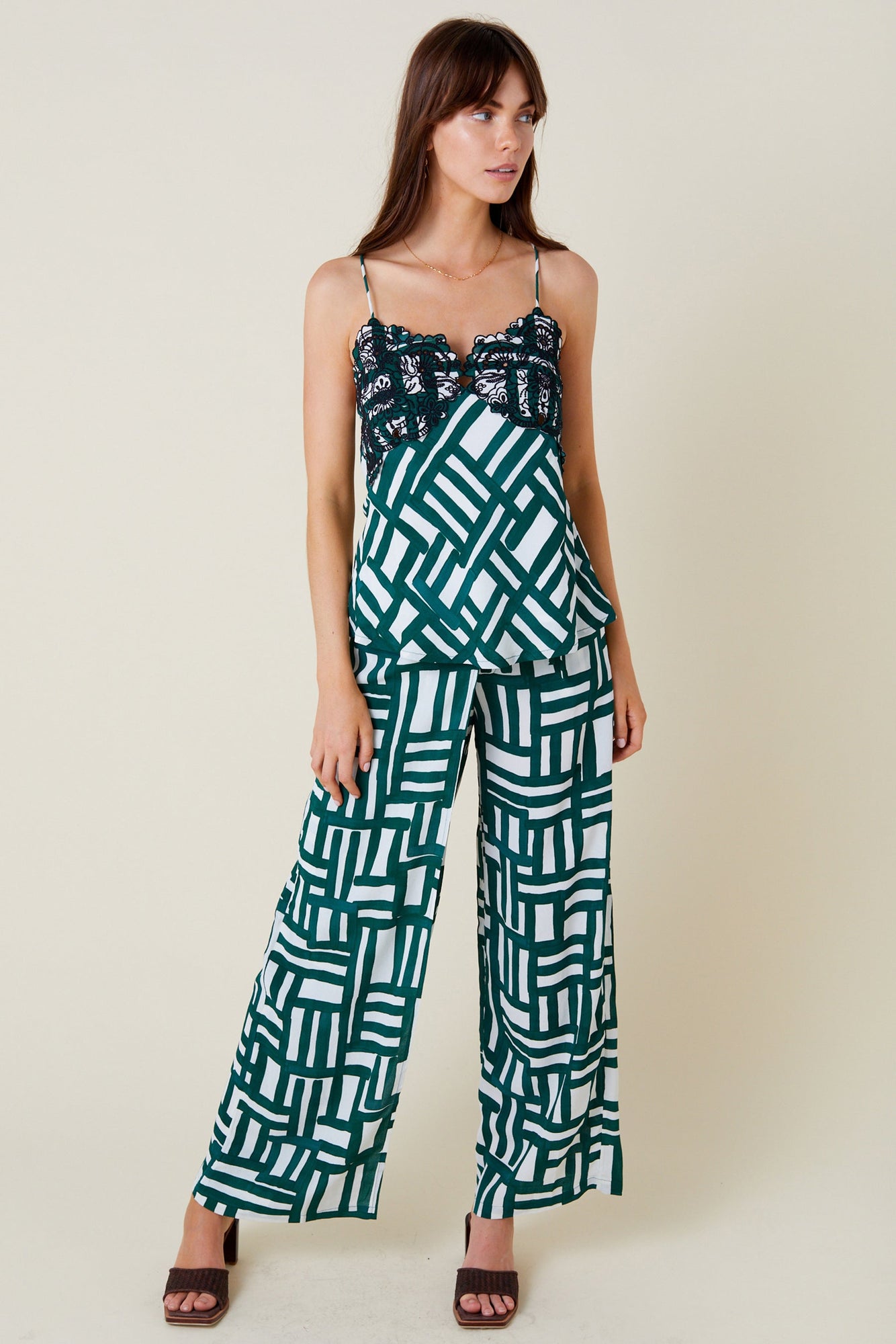 Daphne Wrap Pants - Printed Check S