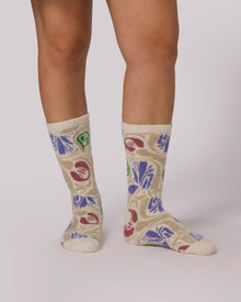 Parks Wonderland Cozy Socks | Purple and Cream