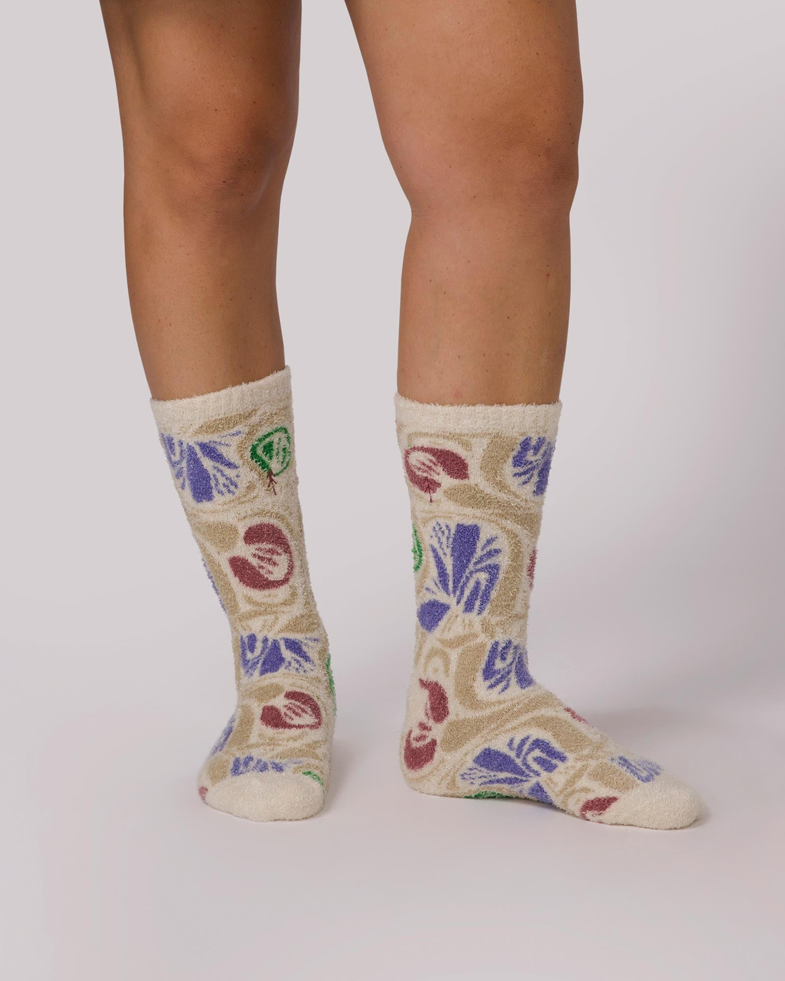 Parks Wonderland Cozy Socks | Purple and Cream