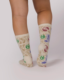 Parks Wonderland Cozy Socks | Purple and Cream