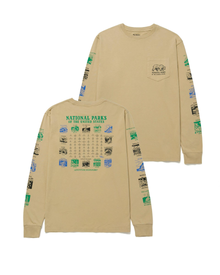 Pictograms National Parks Checklist Long Sleeve Tee | Khaki