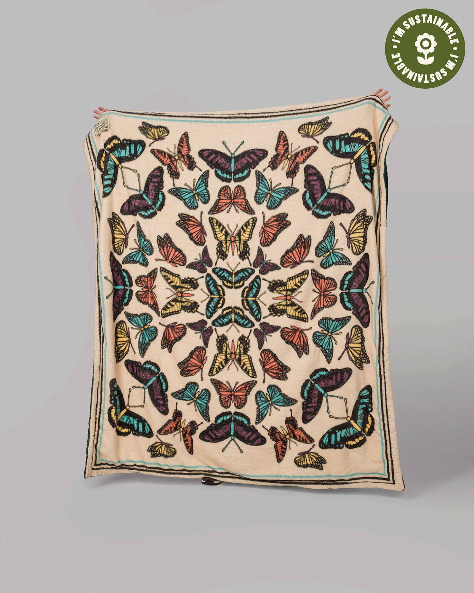 Pinecones & Butterflies Luxe Faux Fur Blanket | Multi Color