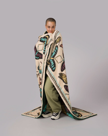 Pinecones & Butterflies Luxe Faux Fur Blanket | Multi Color