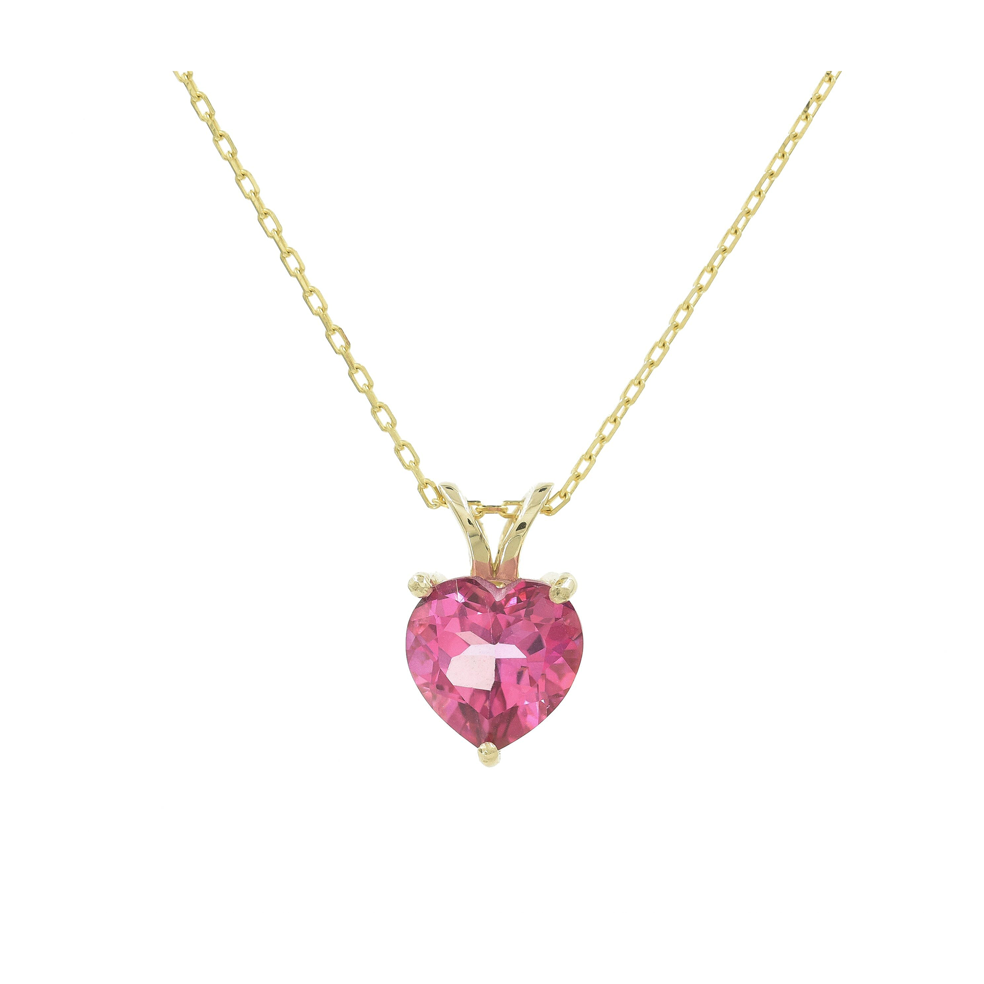Pink Topaz Heart Pendant | Pink