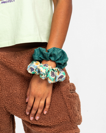 Printed Cord Scrunchie 2 |Pack | Natural and Green