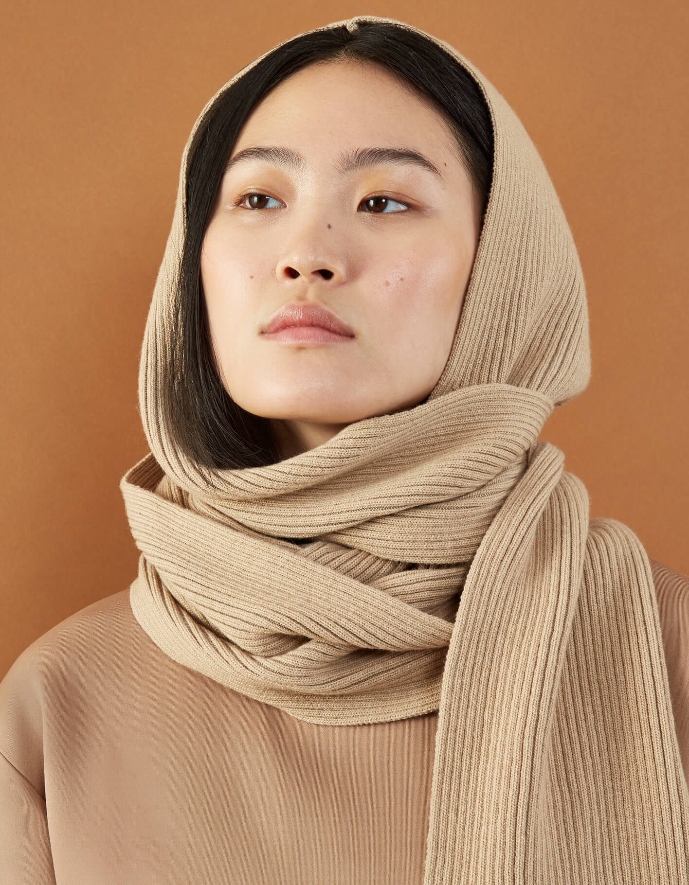 Rain Or Shine Hooded Scarf | Latte