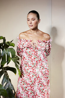 Sophia Split Dress - Rays of Fiona Pink