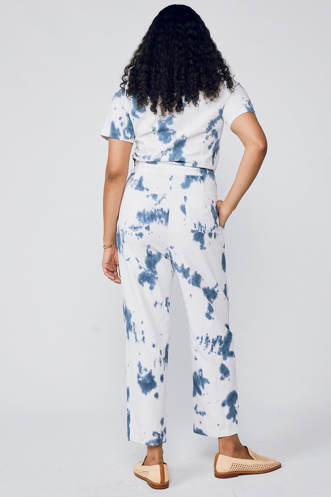 Rosie Shibori Jumpsuit - Indigo Tie Dye