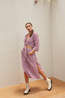 Aila Blouse - Red Check