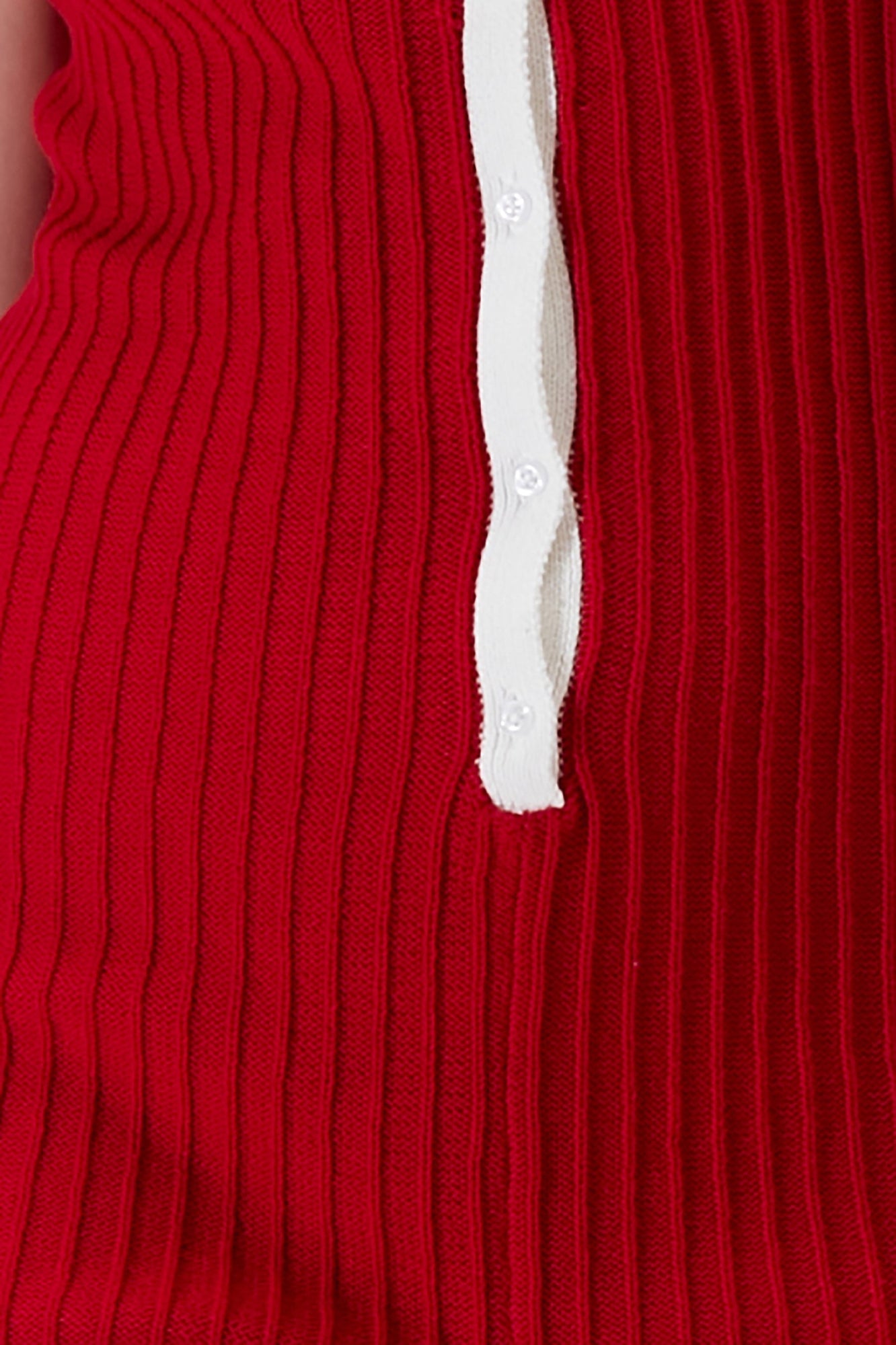Rosie Knit Romper - Poppy Red White