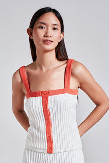 Holly Knit Top - White Orange