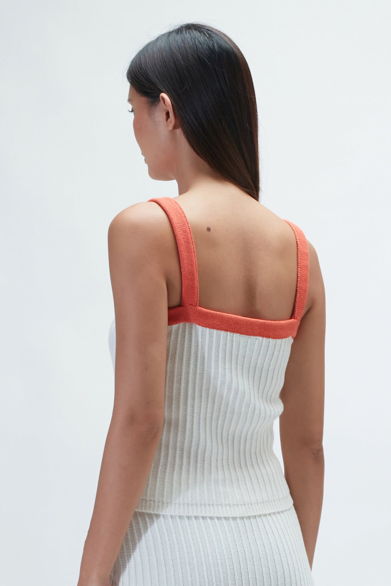 Holly Knit Top - White Orange
