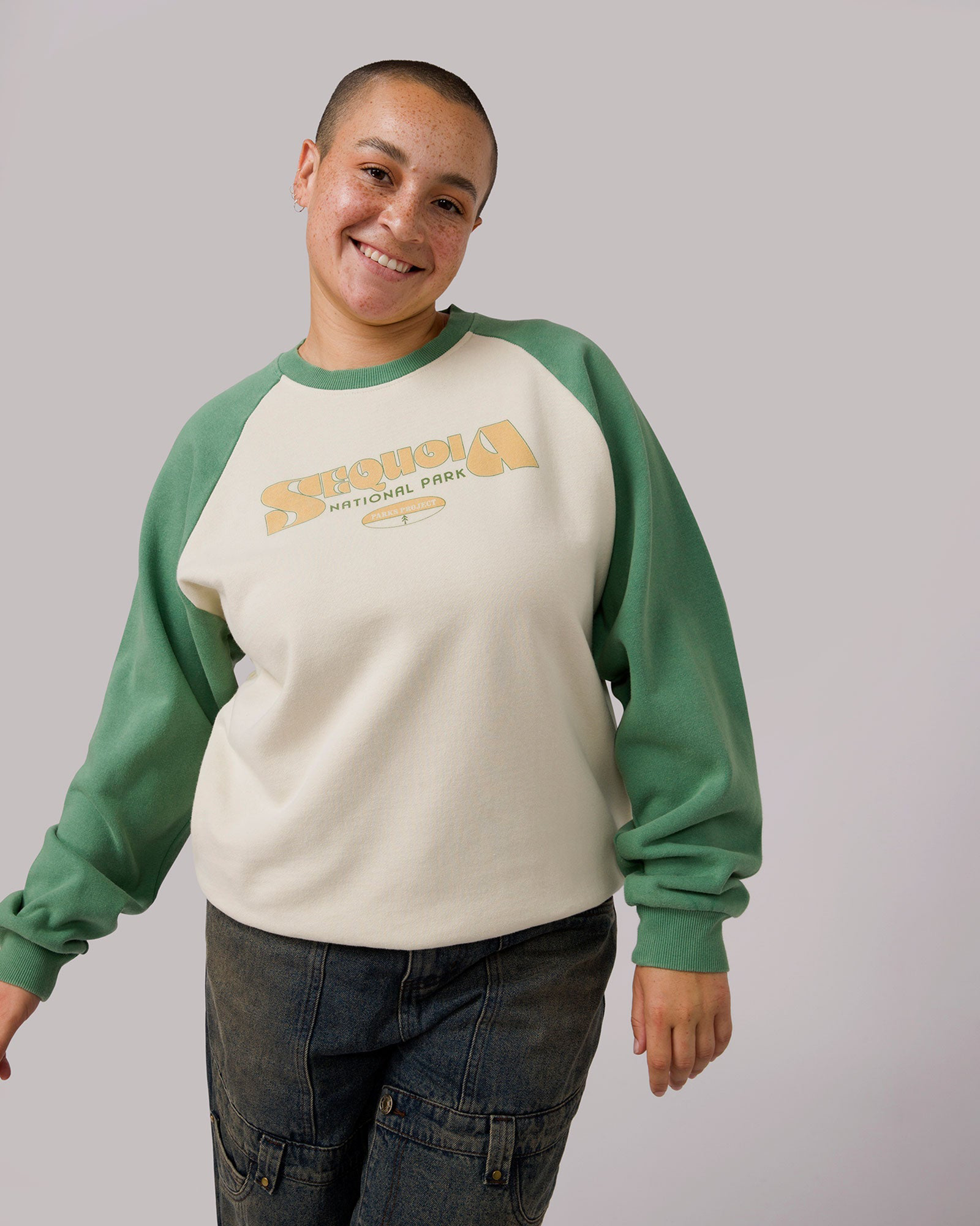 Sequoia Greatest Hits Raglan Crew | Sage