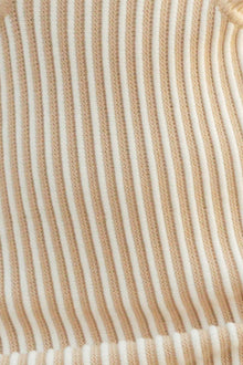 Emily Mini Knit Dress - Off White Sand Stripe