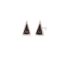 Vela Black Diamond Triangle Studs | Rose