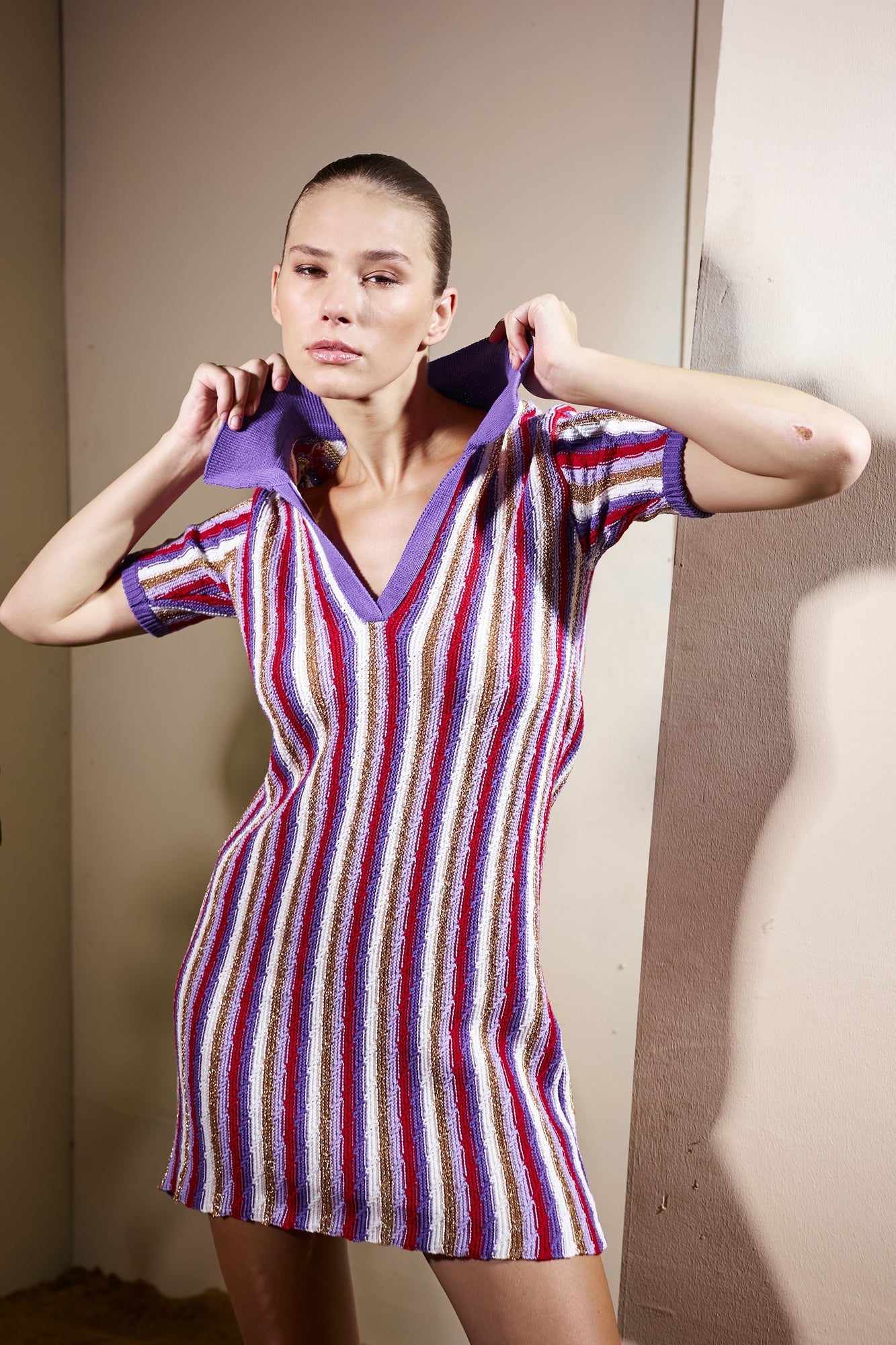 Lyla Knit Mini Dress - Violet Mix
