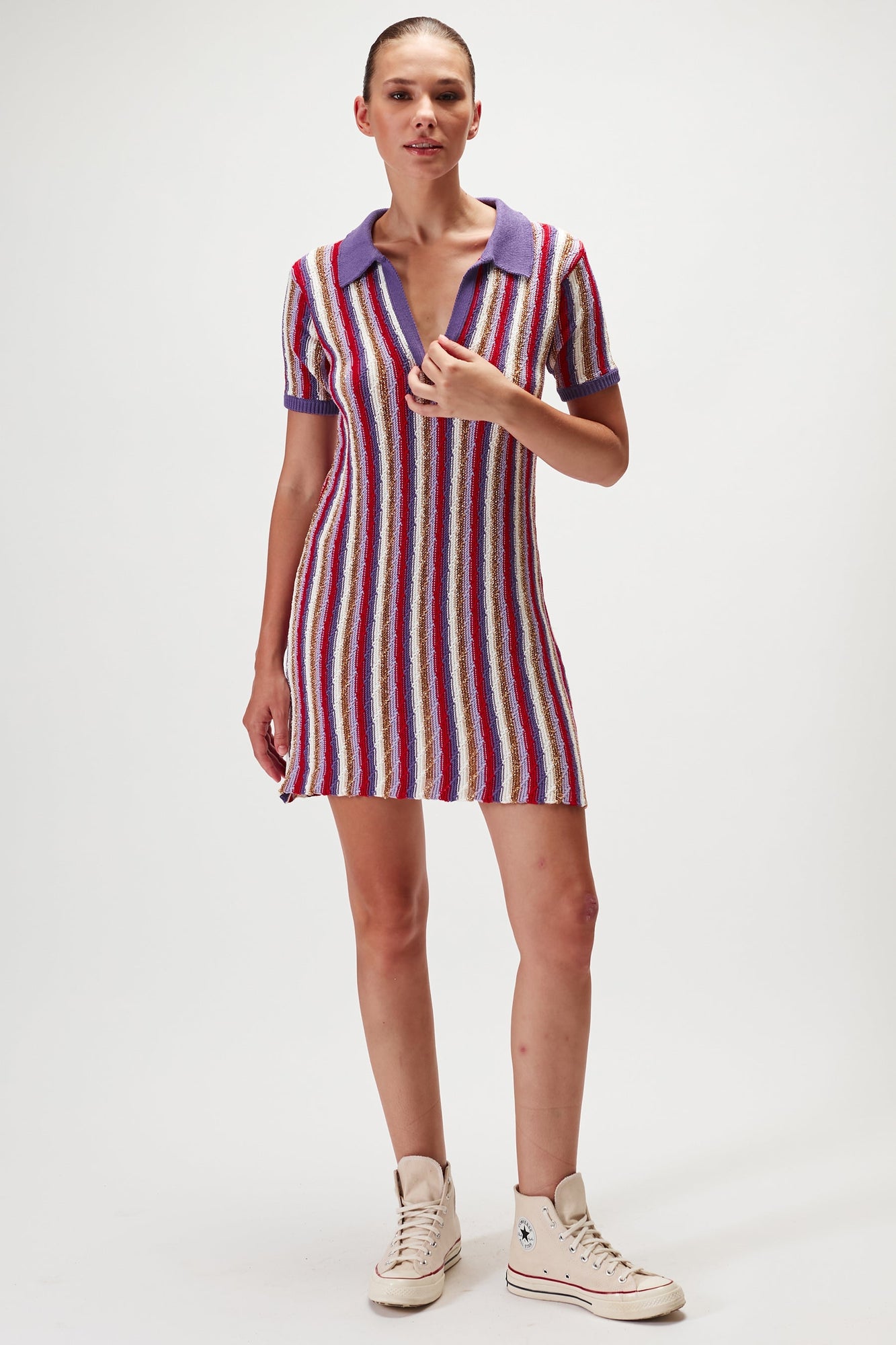 Lyla Knit Mini Dress - Violet Mix