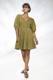 Lacey Mini Dress - Cedar Green