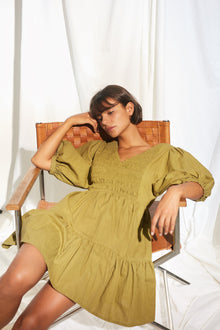 Lacey Mini Dress - Cedar Green