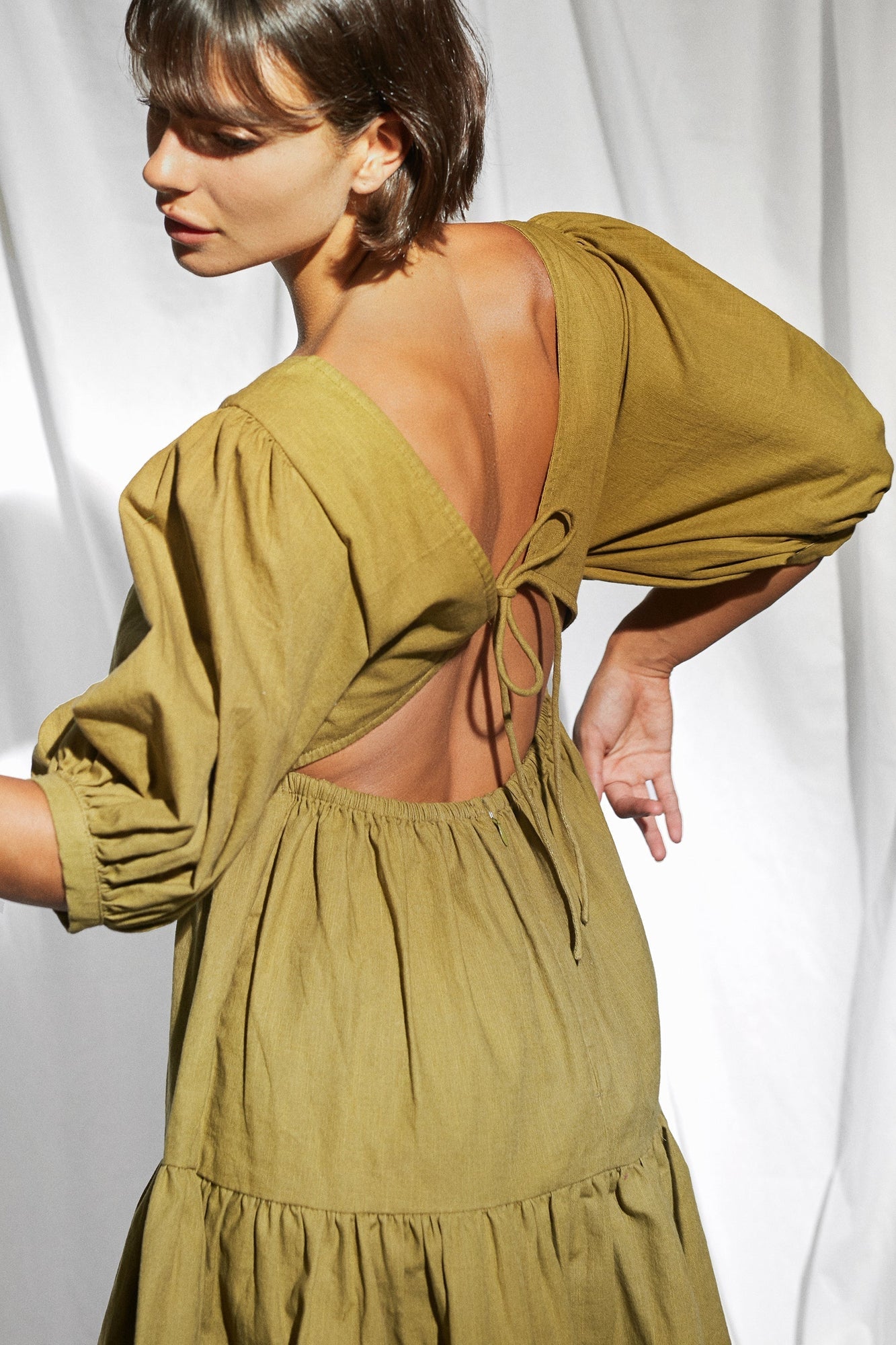 Lacey Mini Dress - Cedar Green