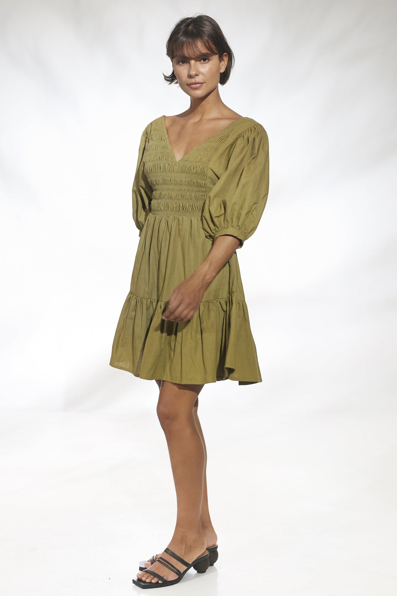 Lacey Mini Dress - Cedar Green