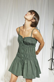 Paula Mini Dress - Eden Green