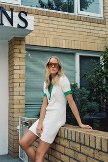 TENNIS TIME X RUE STIIC EXCLUSIVE - Serena Mini Knit Dress - White