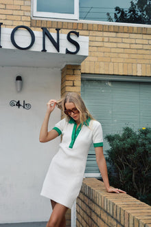 TENNIS TIME X RUE STIIC EXCLUSIVE - Serena Mini Knit Dress - White
