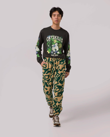 Yellowstone Geysers High Pile Fleece Jogger | Green