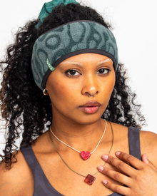 Yellowstone Geysers Polar Fleece Headband | Black Green