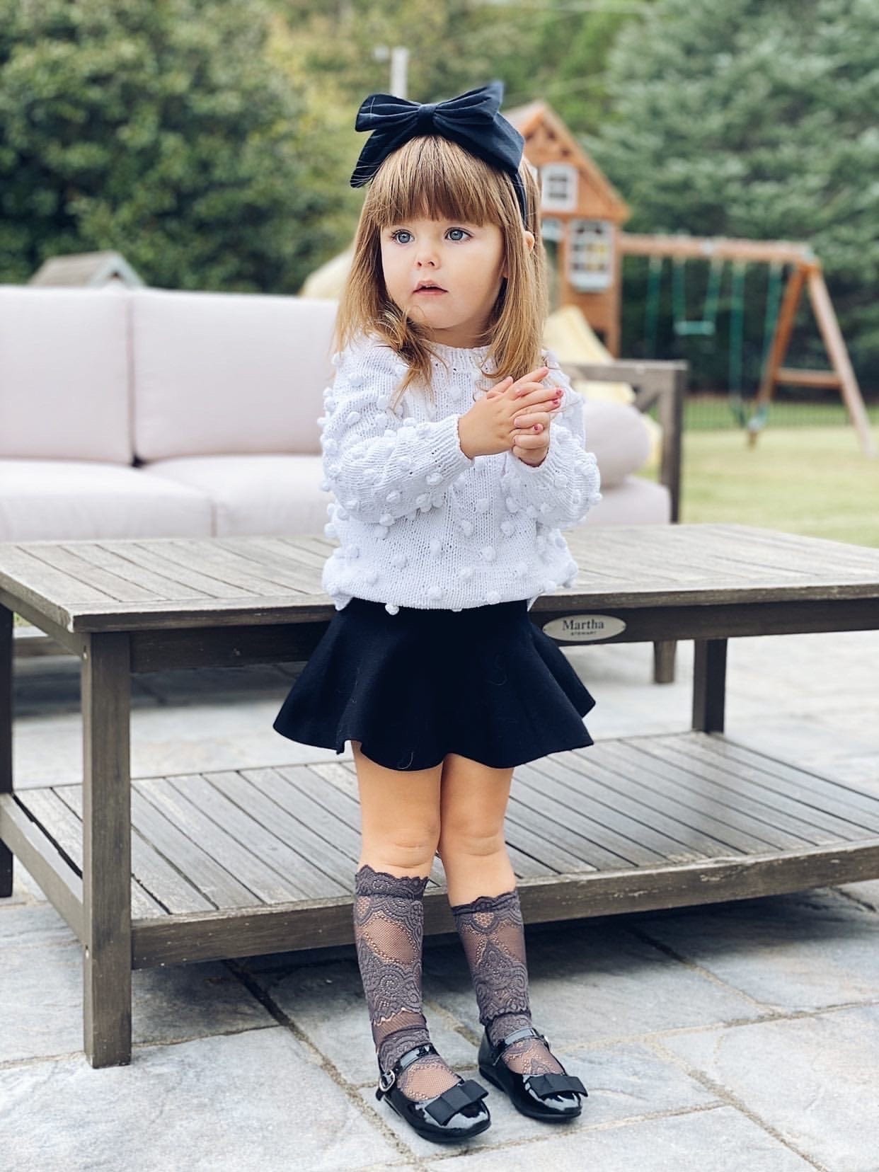 Flare Skirt with Velvet Bows - Petit Maison Kids