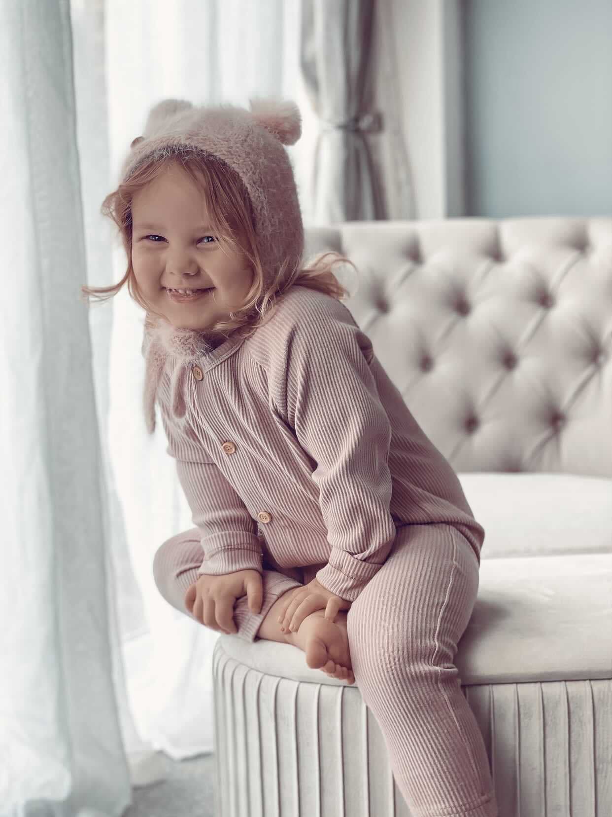 Ribbed Cotton Playsuit - Petite Maison Kids