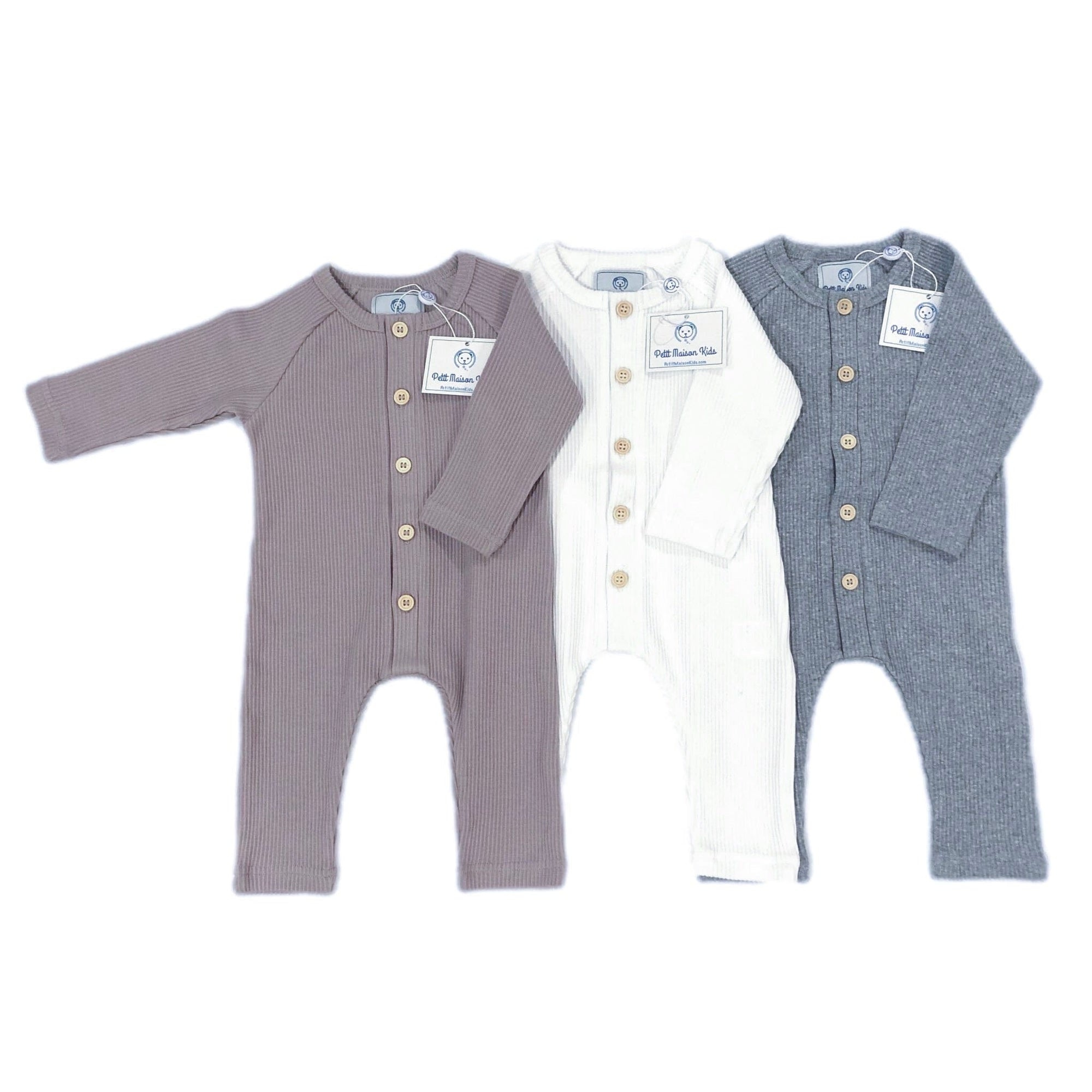 Ribbed Cotton Playsuit - Petit Maison Kids
