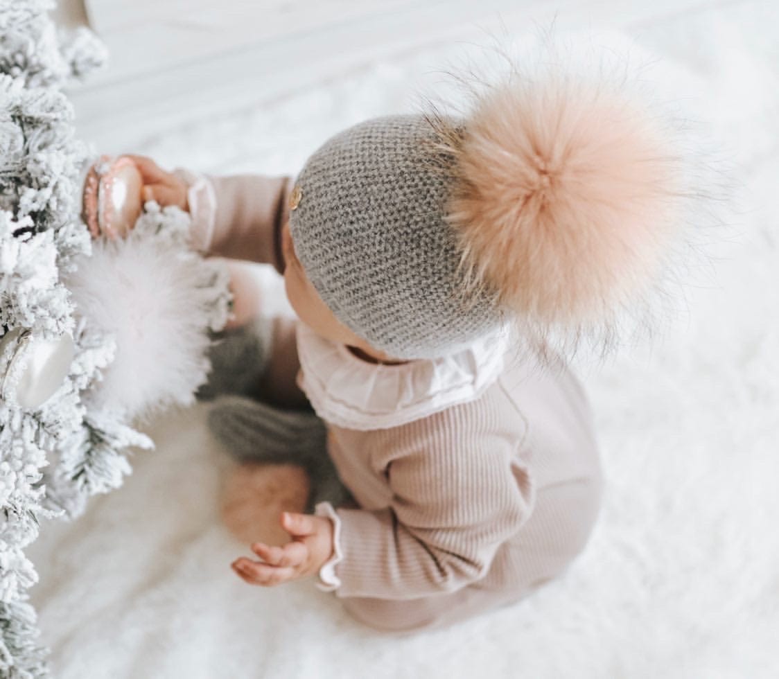 Cashmere Pom Beanie Hats - Petit Maison Kids