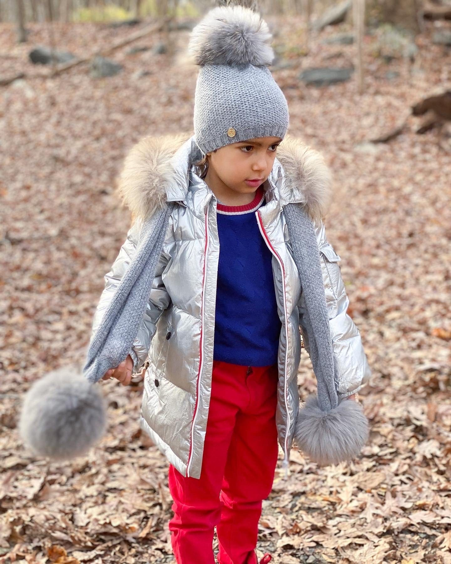 Cashmere Pom Beanie Hats - Petit Maison Kids