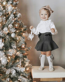 Flare Skirt with Velvet Bows - Petit Maison Kids