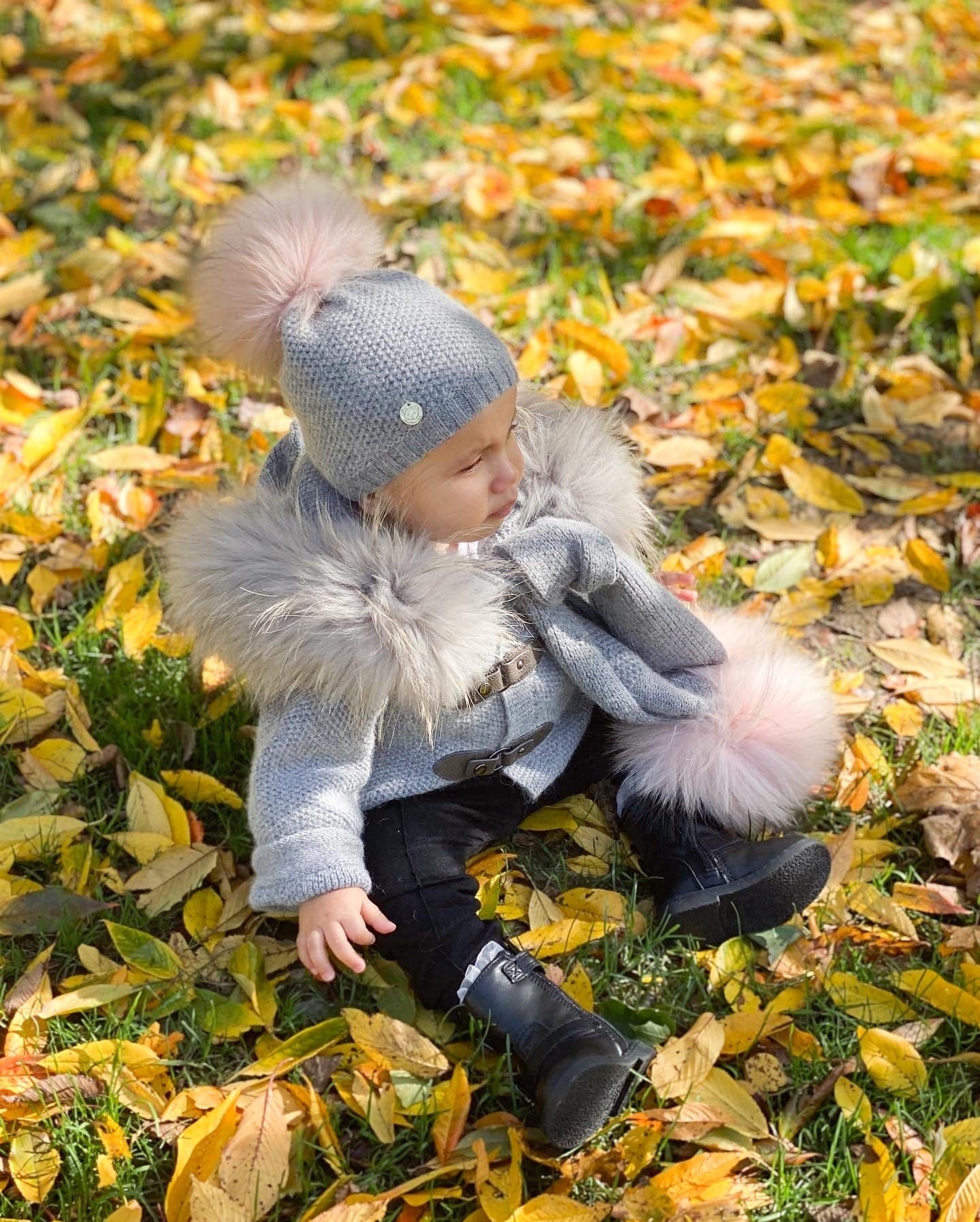 Cashmere Pom Beanie Hats - Petit Maison Kids