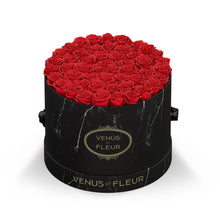Large Round - Black Marble | Red