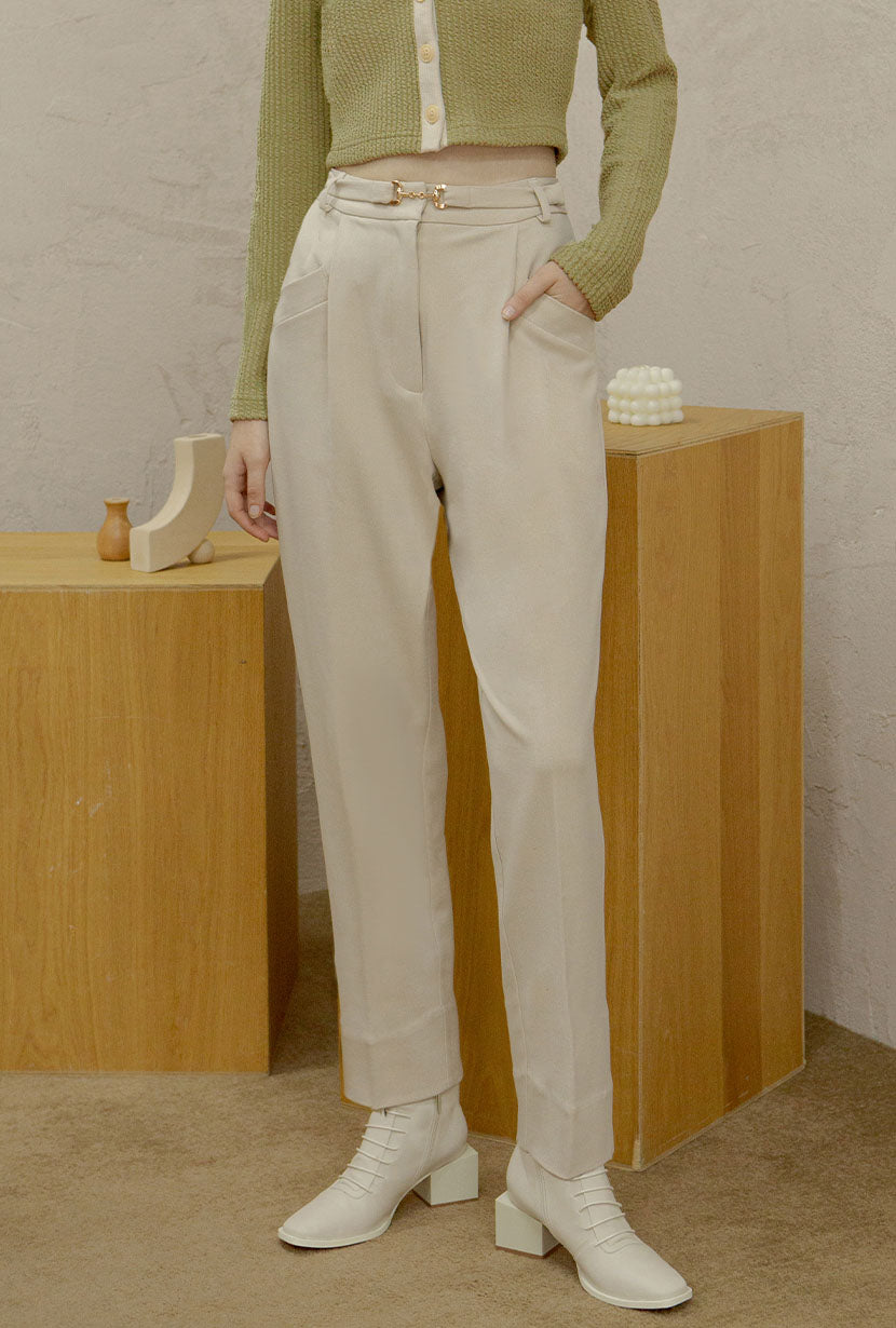 Petite Studio's Office-Appropriate Ren Pants in Ivory